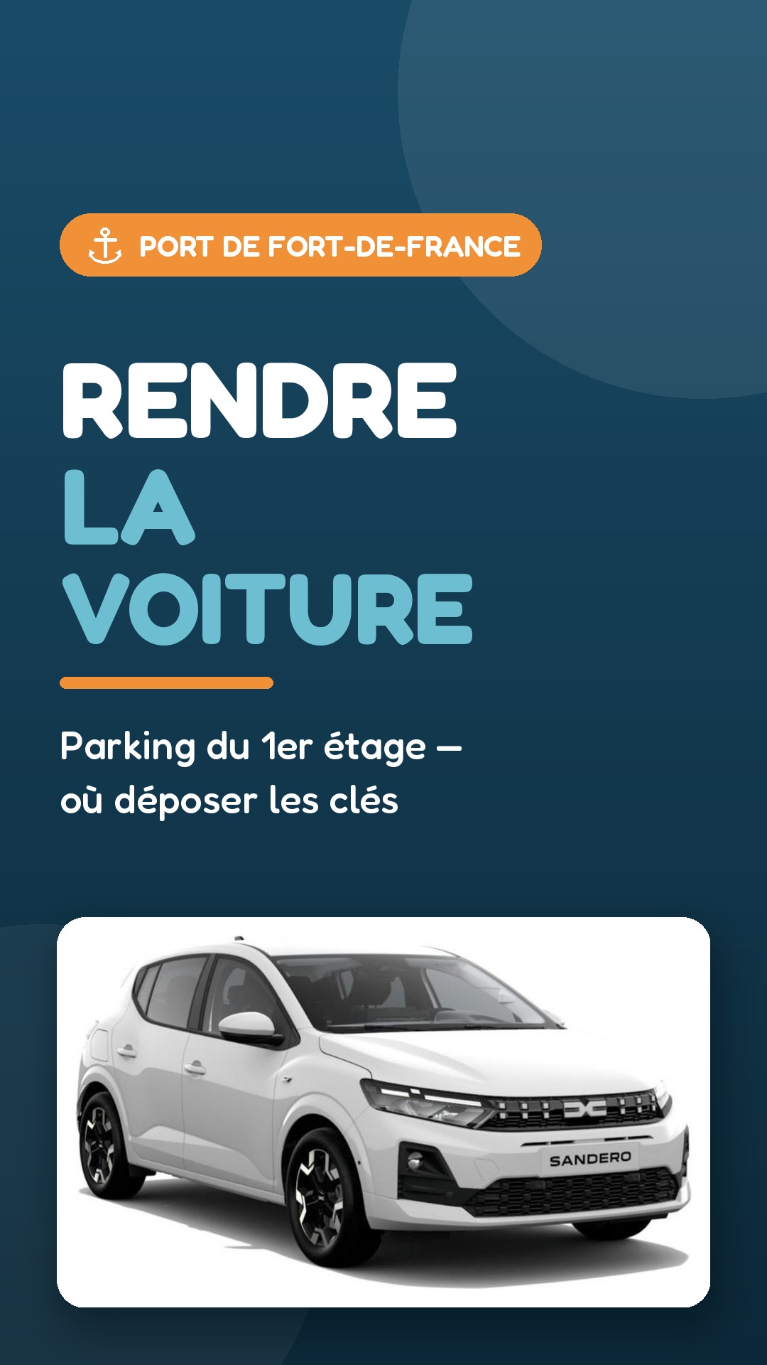 Rendre la voiture au port de Fort-de-France